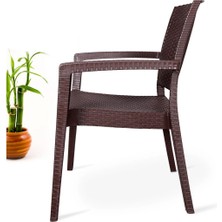 Nar Sokağı Zeugma Kahve 90X90 cm Camlı Rattan Bahçe Balkon Masa Takımı