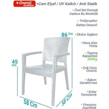 Nar Sokağı Zeugma Kapiçino 90X90 cm Camsız Rattan Bahçe Balkon Masa Takımı