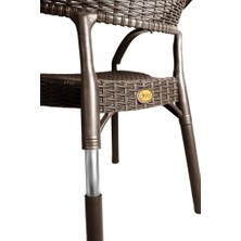 Nar Sokağı Bambu Kahve 90X150 cm Camsız Rattan Bahçe Balkon Masa Takımı
