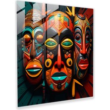 Digital Harmony Cam Baskı - Tribal Mask Odyssey, 30X30