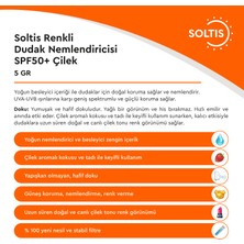 Soltis Renkli Dudak Nemlendiricisi SPF50+ Çilek, 5 gr