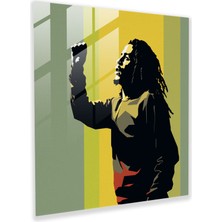Painted Anarchy Bob Marley Cam Baskı - Bob Marley, Duvar Dekorasyonu, Ev Dekorasyonu, Minimalist, 30X30