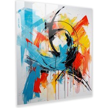 Painted Anarchy Funky Soyut Ifadeler Cam Baskı - Korkak, Renk Sıçramaları, Sanatsal Özgürlük, Özet Ekspresyonizm, 30X30