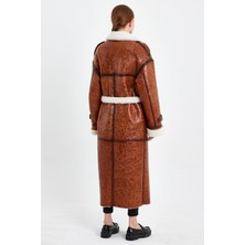 Nero Leather Fur Körli Tüy Kuzu Kürkü Kadın Manto (Regular Fıt)Mdl6