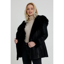 Nero Leather Fur Napa Kuzu Kürk Kapüşonlu Kaban (Regular Fit) HN34