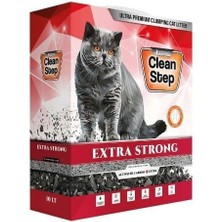 Clean Step Extra Strong Aktif Karbonlu Ince Taneli Topaklanan Bentonit Kedi Kumu 10 Lt