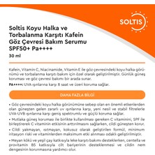 Soltis Koyu Halka ve Torbalanma Karşıtı Kafein Göz Çevresi Bakım SERUMU SPF50+ PA++++, 30 ml