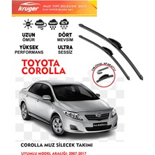 Kruger Toyota Corolla Silecek Seti 1.4 1.6 Motor Araca Özel Orjinal Aparat (2007 - 2017) Arası