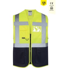 Myform Mühendis Yelek Sarı/lacivert  09145 Beden L