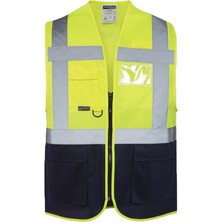Myform Mühendis Yelek Sarı/lacivert  09145 Beden L