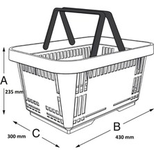 Antelope 22 Lt Alışveriş Market El Sepeti Plastik Çift Saplı