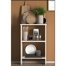 GKE Mutfak Banyo Dolabı Rafı Çok Amaçlı Organizer Raflar Ahşap Raflı