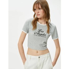 Koton 4SAK50244EK Koton Kadın T-Shirt Gri