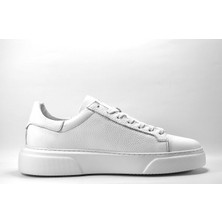 Onlo Ayakkabı MN.1091  Deri Beyaz Yüksek Taban Casual Erkek Ayakkabı