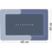 Holly Home Sihirli Su Emici Banyo Paspası Kaymaz Tabanlı Duş Matı, Dikdörtgen Lacivert 40X60CM