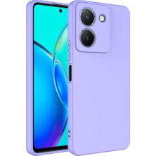 Case World Caseworld Vivo Y36 4g Kapak Içi Kadife Kamera Korumalı Lansman Silikon Kılıf - Lila