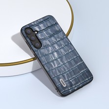 Seashell Digital Samsung Galaxy S23 Fe Cowhide Deri Kaplama Timsah Doku Tpu+Pc Telefon Kılıfı (Yurt Dışından)