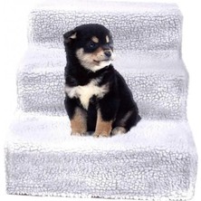 Longbangdian Shop Beyaz Stil Orta Boy Taşıması Kolay Küçük Pet Kediler Köpekler 3 Adım Merdiven Rampası Kanepe Kaymaz Tırmanma Merdiveni Kapaklı Üç Katmanlı Mini Slide (Yurt Dışından)