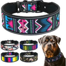 Longbangdian Shop No.4 Tarzı S Beden Naylon Köpek Tasması Yansıtıcı Pet Köpek Tasmaları Nefes Alabilir Yastıklı Çizgili Pitbull Alman Çoban Orta Büyük Köpek Tasması S M L (Yurt Dışından)