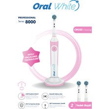 Oral White Professional Series 8000 Şarjlı Diş Fırçası Mavi ve Pembe Ikili Set