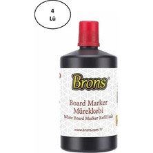 Brons BR-9152 250 cc Kırmızı Tahta Kalemi Mürekkebi 4'lü