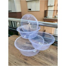 Incirop Plastik Şeffaf Badya 4'lü Bulaşık Leğeni