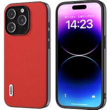 Xstep Case iPhone 14 Pro Max Litchi Doku Inek Deri Kaplamalı Pc+Tpu Kapak Telefon Kılıfı (Yurt Dışından)