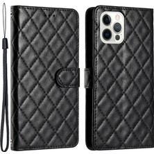 Xstep Case Dikiş Hattı Eşkenar Dörtgen, Apple Phone 13 Pro Max Cüzdan Flip Stand Pu Deri Için Telefon Kılıfı (Yurt Dışından)