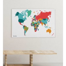 BK Kişiye Özel Dünya Haritası Kanvas Tablo (50 x 70 Cm.) 1
