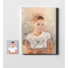 BK Kişiye Özel Suluboya Tasarımlı Kanvas Tablo (50 x 70 Cm.) 2