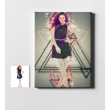 BK Kişiye Özel Soyut Tasarımlı Kanvas Tablo (50 x 70 Cm.) 3