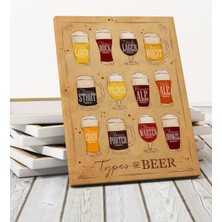 BK Bira Çeşitleri Tasarımlı Kanvas Tablo (50 x 70 Cm.) 1