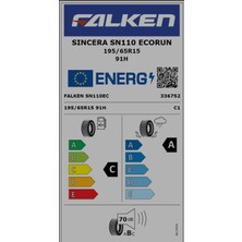 Falken 195/65 R15 91H Sıncera Sn110 Ecorun Oto Yaz Lastiği (Üretim Yılı: 2024)