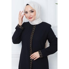 Hafsa Mina Gizem Taşlı Ferace Siyah HM2358