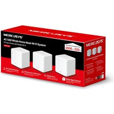 Mercusys Halo H30G(3-pack), AC1300Mbps, Dual-Band, Gigabit Portları, 100'e Kadar Cihaz Bağlanabilir, 320 m²'ye Kadar Kapsama, Akıllı Bağlantı, Mobil Uygulama ile Kolay Kurulum, Wi-Fi 5 Mesh Sistemi