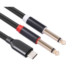 Chihiro586 - 9278 USB C - Çift 6.35MM Ses Stereo Kablo Tip C - Akıllı Telefon Multimedya Hoparlörleri Için Çift 6.35MM Ses Kablosu, 3.3ft/1 Metre (Yurt Dışından)