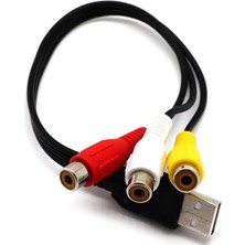 Chihiro586 - 9278 USB 3rca Kablosu USB Dişi 3 Rca Rgb Video Av Kompozit Adaptör Dönüştürücü Kablo Kordonu Konektörü Kurşun Tv Pc Dvr Için (Yurt Dışından)
