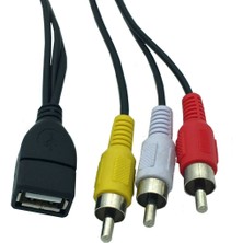 Chihiro586 - 9278 1.5m USB A Dişi 3 Rca Fono Av Kablo Kurşun Pc Tv Aux Ses Video Adaptörü (Yurt Dışından)