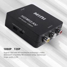 Chihiro586 - 9278 Mını HDMI 3rca Cvbs Kompozit Video Av Dönüştürücü Adaptör Tv Ps3 Vhs Vcr DVD Siyah (Yurt Dışından)