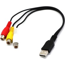 Chihiro586 - 9278 USB 3rca Kablosu USB Dişi 3 Rca Rgb Video Av Kompozit Adaptör Dönüştürücü Kablo Kordonu Konektörü Kurşun Tv Pc Dvr Için (Yurt Dışından)