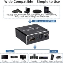 Chihiro586 - 9278 HDMI Ses Çıkarıcı Hdcp Cec + Optik Toslınk Spdıf + 3.5mm Rca Ses Dönüştürücü 4K x 2k 3D HDMI Ses Dağıtıcı Adaptörü (Yurt Dışından)