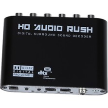 Chihiro586 - 9278 5.1 Audio Rush Dijital Ses Kod Çözücü Dönüştürücü - Optik Spdıf/ Koaksiyel Dolby Ac3 Dts Stereo(R/l) - 5.1ch Analog Ses (6rca Çıkışı) Siyah (Yurt Dışından)