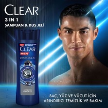 Clear Men 3 in 1 Şampuan & Duş Jeli Arındırıcı Kömür Saç Yüz Vücut İçin 350 ml