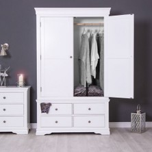 Masifart Adella 2 Kapaklı 4 Çekmeceli Giysi Dolabı