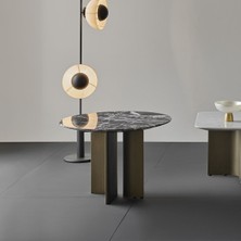 Enza Home Nassau Yan Sehpa - Mermer Üst Tabla