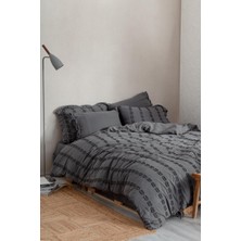 Ecocotton Sima Antrasit Çift Kişilik %100 Organik Pamuk Müslin Nevresim Takımı