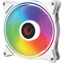 Rampage Glare F50 38CFM 1200RPM 12CM Rainbow 3p+4p Molex Soketli Beyaz Kasa Fanı