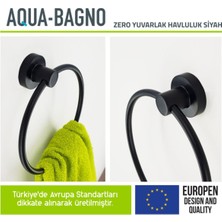 Aqua Bagno Yuvarlak Havluluk - Siyah