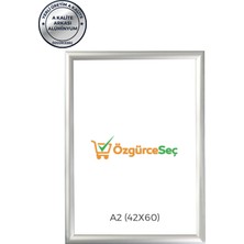 ÖzgürceSeç A2 (42x60) Gri Alüminyum Çerçeve Açılır Kapanır Gönye Köşe 25MM