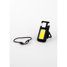 Helios Opto 2 Adet Keychain Light 6W Ledli Mini Projektör Beyaz Işık USB Şarjlı